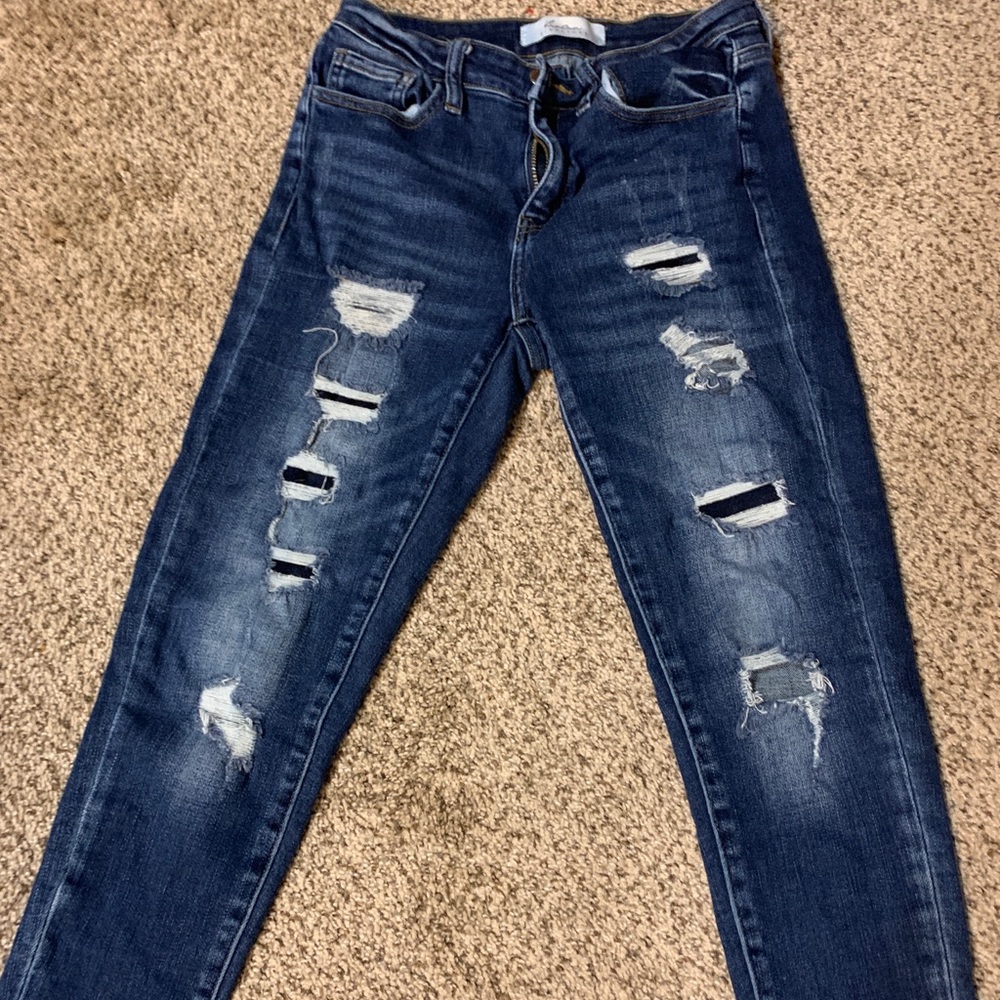 Kancan distressed skinny Jean ankle crop